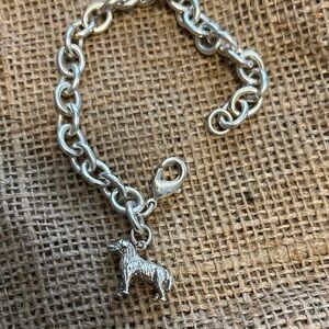 Silver 925 Chain Bracelet with Dog Charm